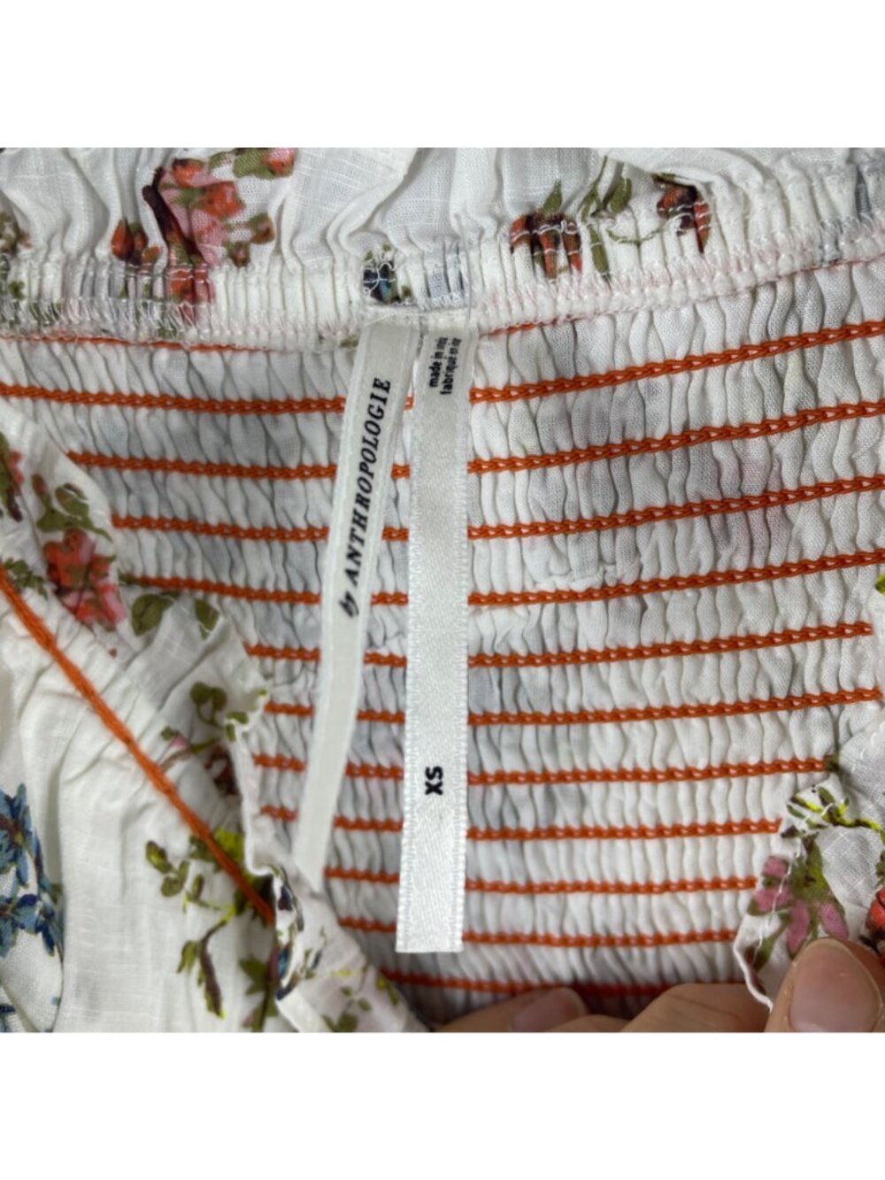 Anthropologie Floral Smocked Maxi Dress XS Cotton/Rayon Multicolor milkmaid - Picture 6 of 9